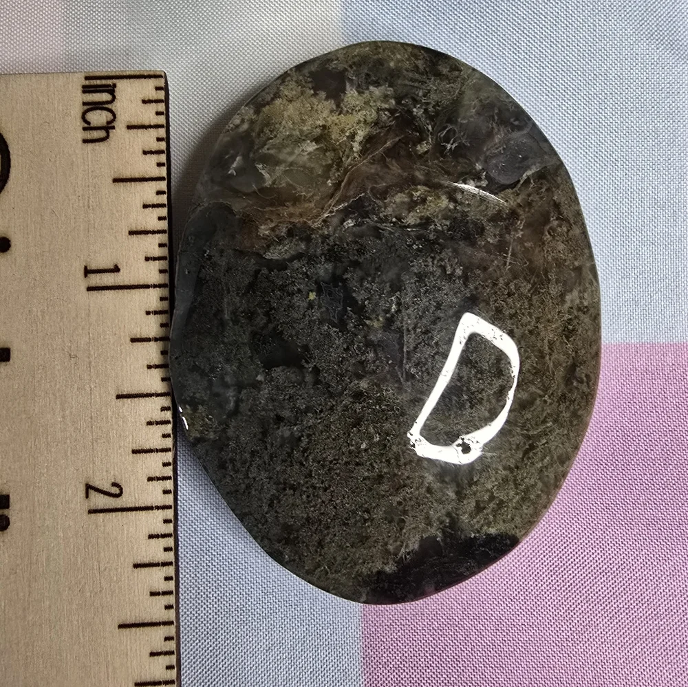 Moss Agate Crystal Palm Stone